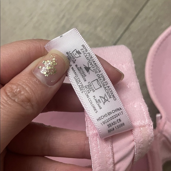 Elegant Pretty Pink Lace Trim Bra Adjustable Straps Turns Strapless - Picture 4 of 9